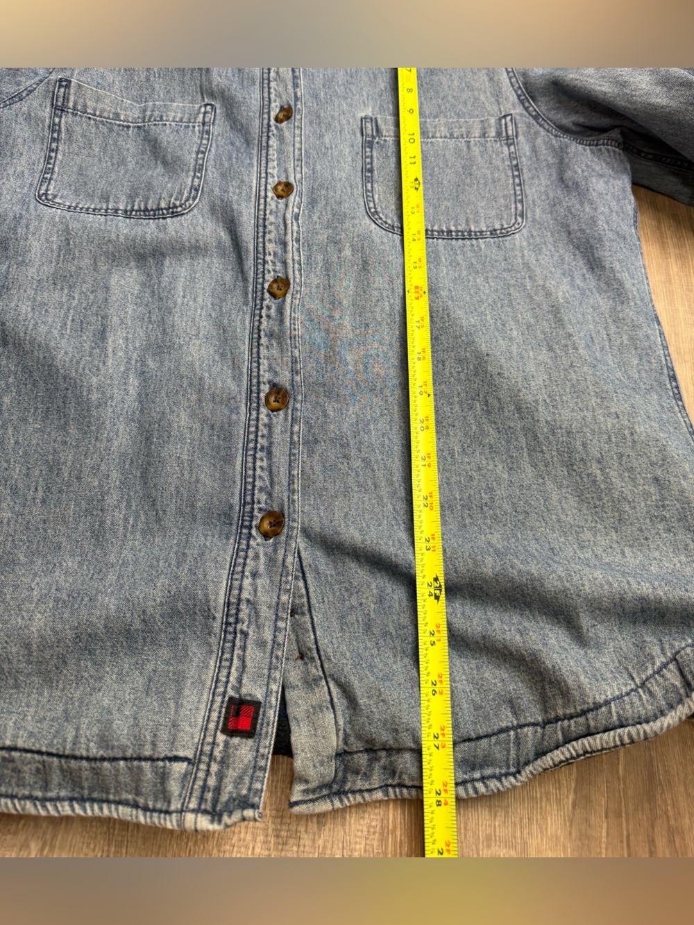 Vintage Woolrich Denim Fleece Lined Shacket Medium - Picture 6 of 9